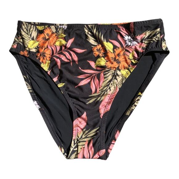 ModCloth NIP Hibiscus Palm Fronds Franky High-Waisted Bikini Bottom Extra Large - Picture 2 of 10